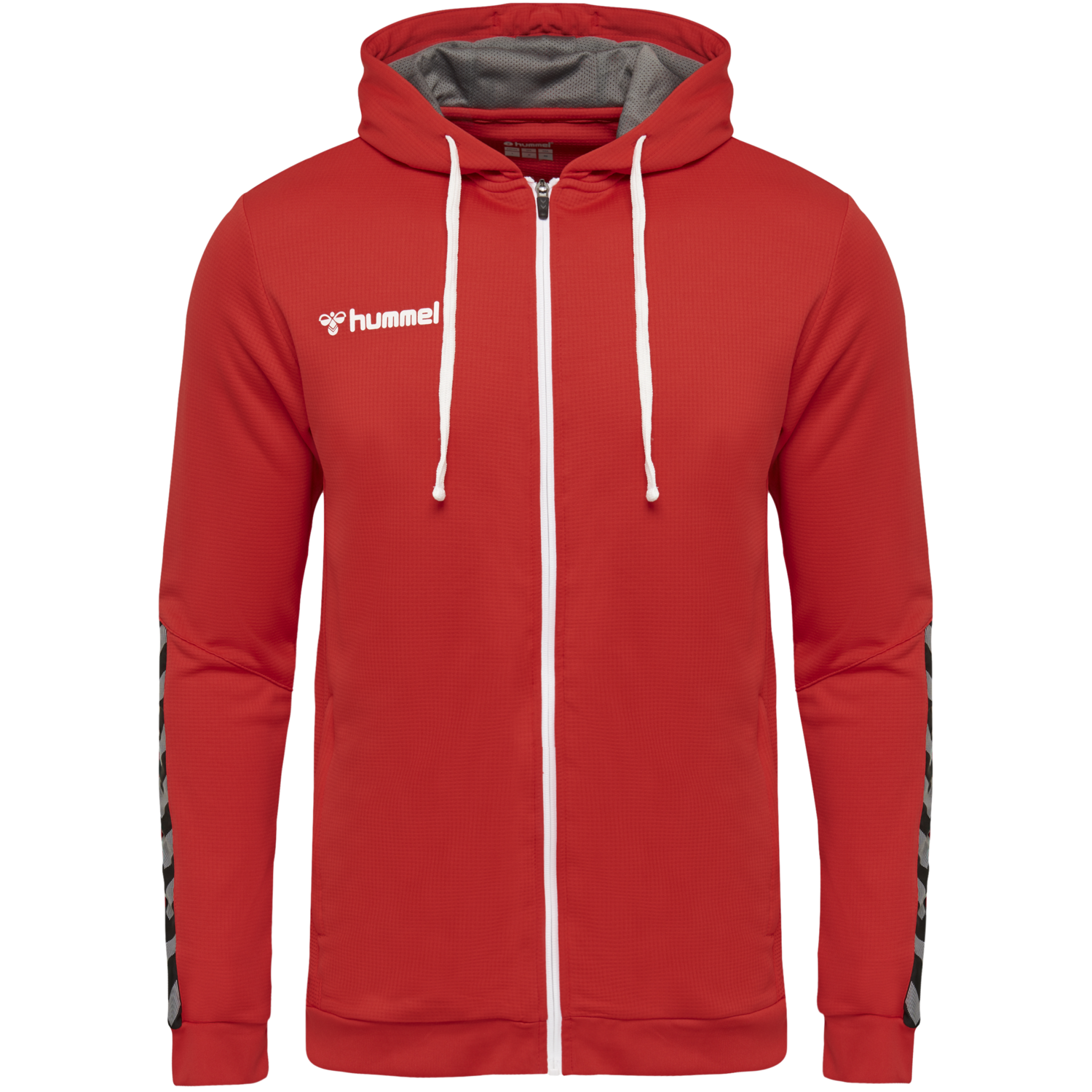 hmlAUTHENTIC POLY ZIP HOODIE, TRUE RED, packshot