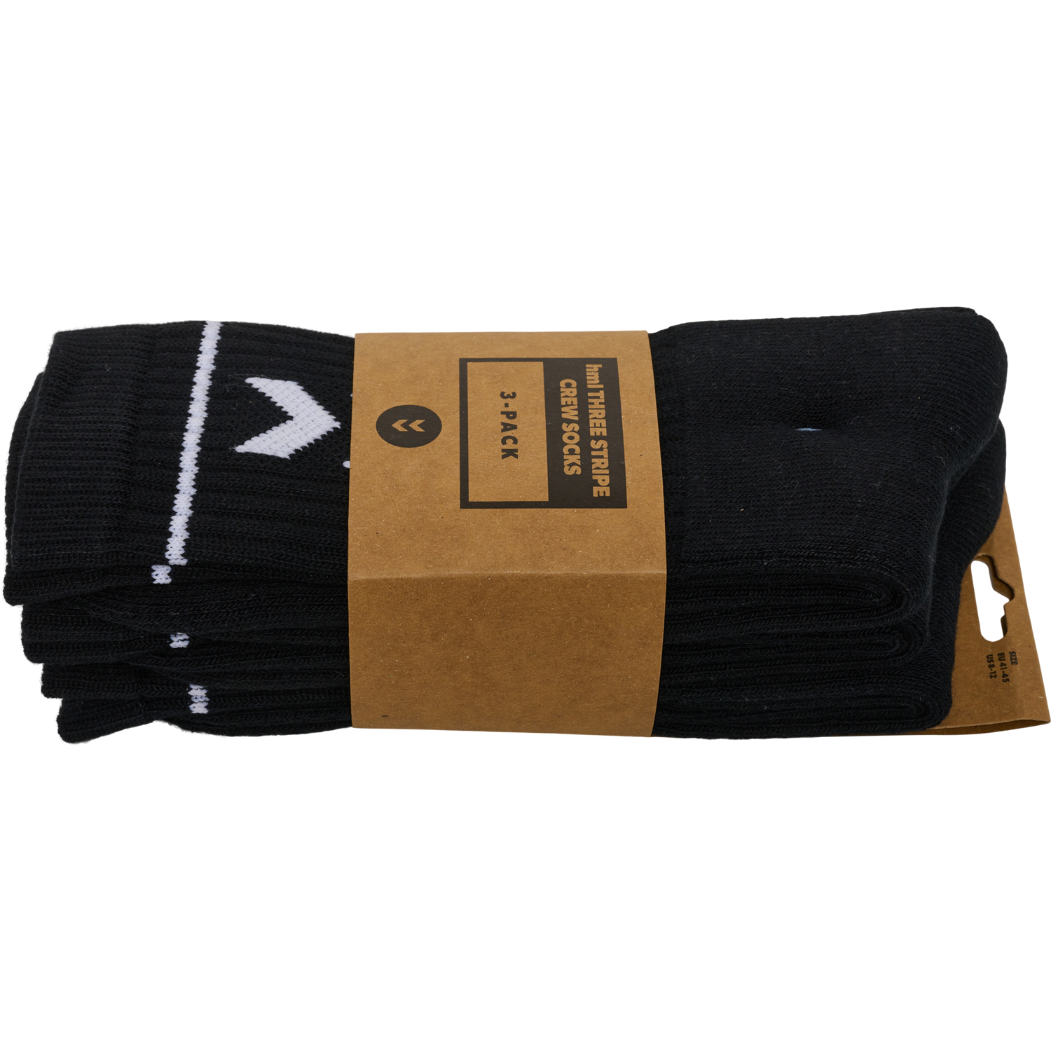 hmlSTRIPE CREW 3-PACK SOCKS, BLACK, packshot