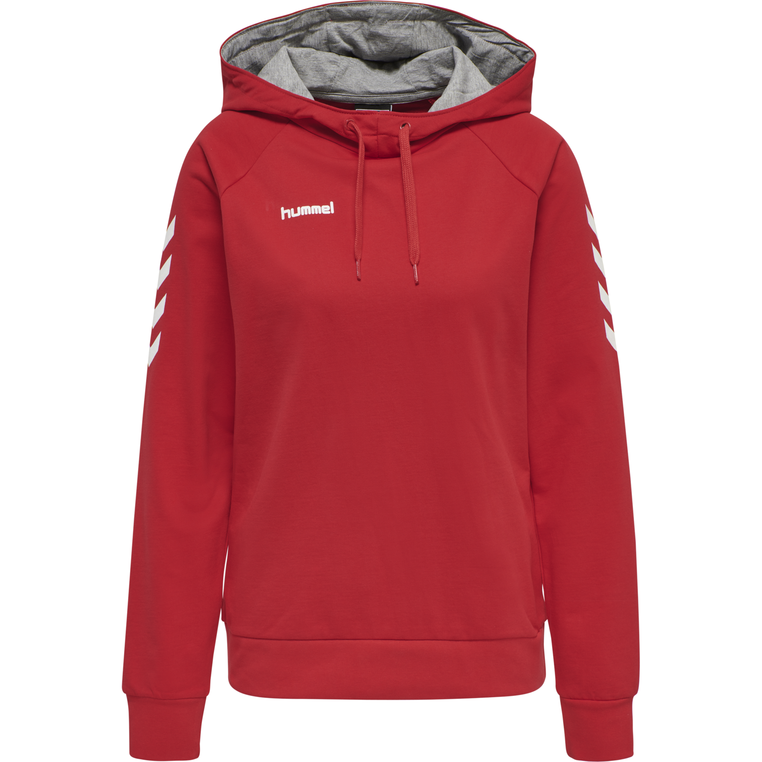 HMLGO COTTON HOODIE WOMAN, TRUE RED, packshot