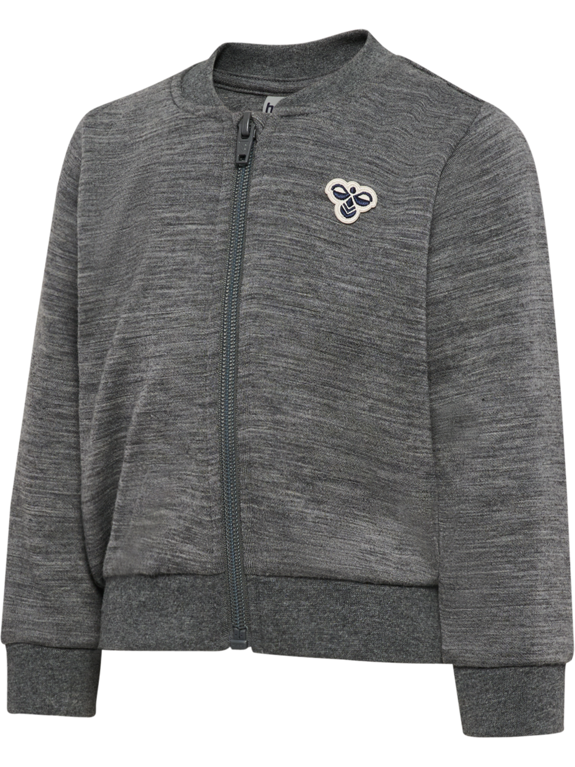 hmlMINI WOOL ZIP JACKET BEE, DARK GREY MELANGE, packshot