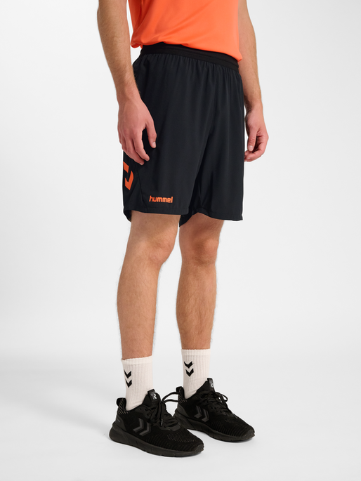 hmlBLAZE PRO TRAINING SHORTS, BLACK/ORANGE, model
