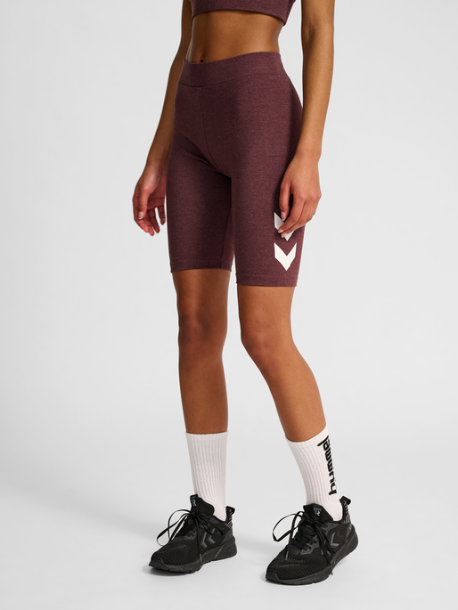 hmlPULSE LOGO MW SHORT TIGHTS, FUDGE MELANGE, model