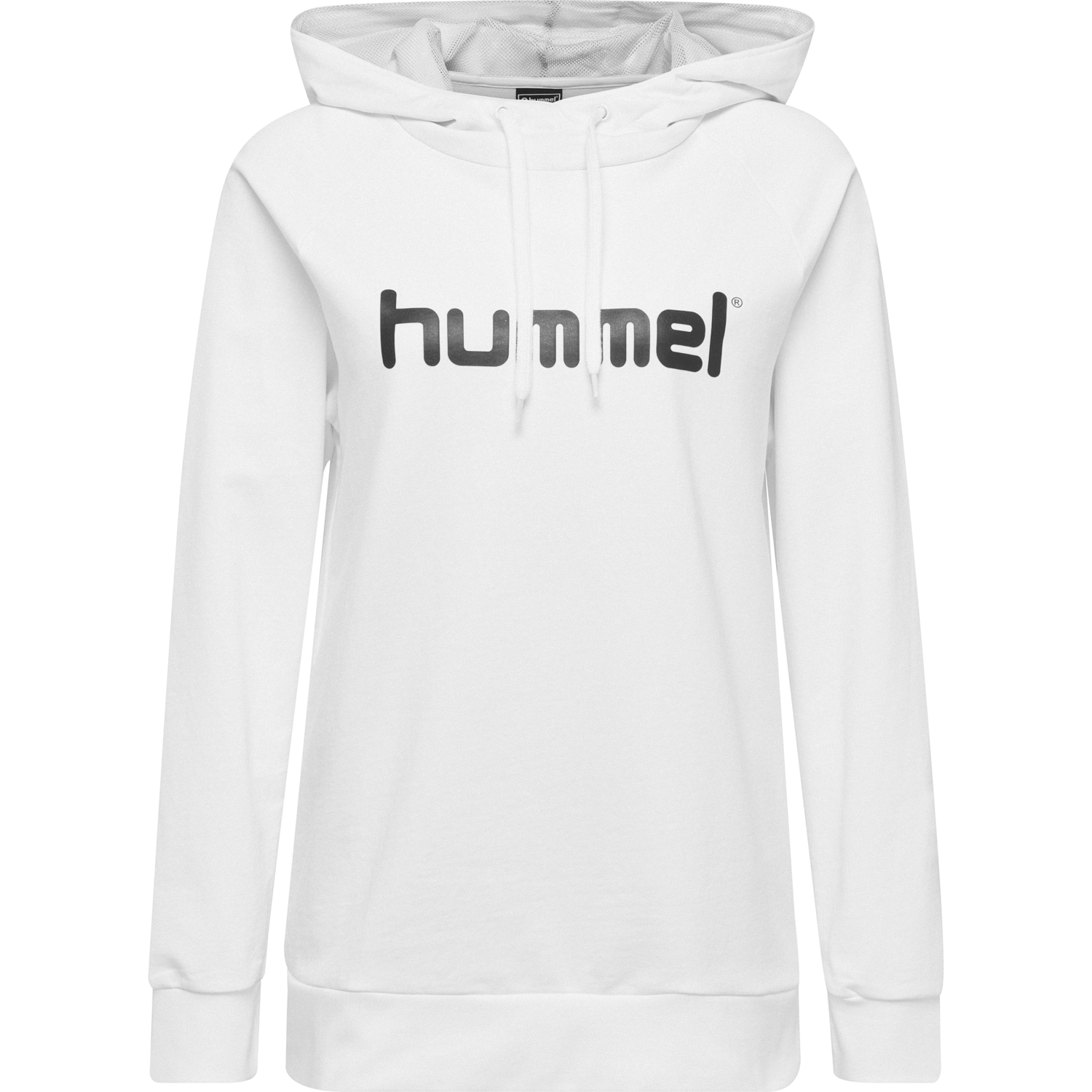 HUMMEL GO COTTON LOGO HOODIE WOMAN, WHITE, packshot
