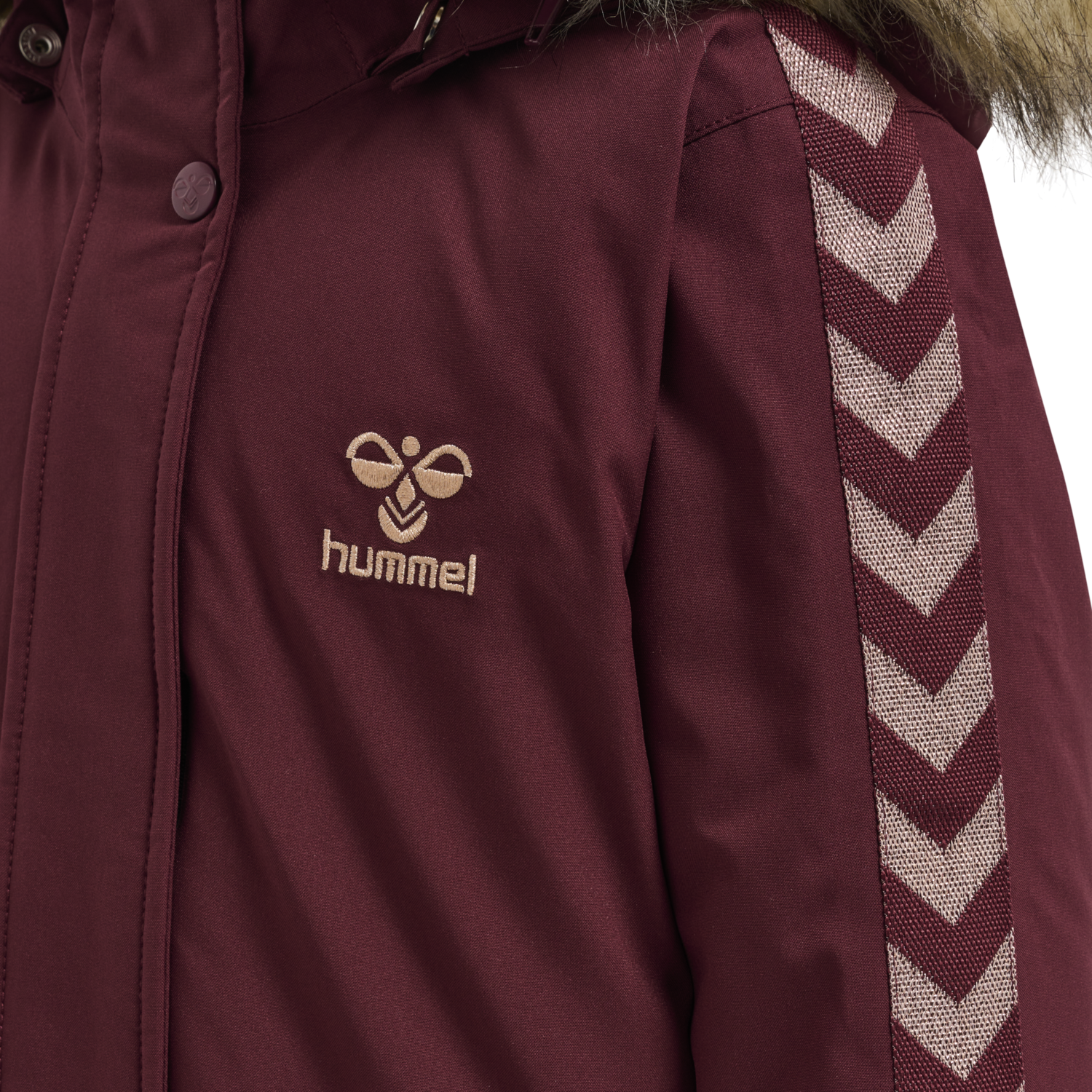 hmlLEAF TEX COAT, WINDSOR WINE, packshot