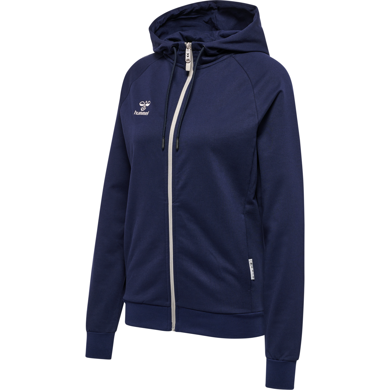 hmlMOVE GRID COTTON ZIP HOODIE WOMA, MARINE, packshot
