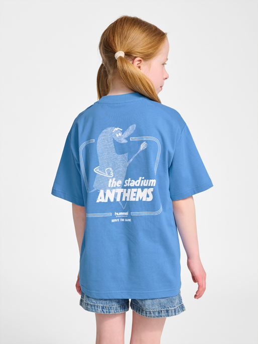 hmlJR LOOSE T-SHIRT S/S STADIUM, LICHEN BLUE, model