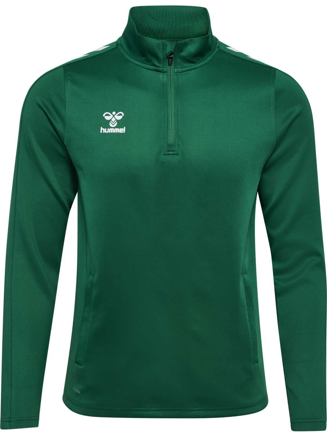 hmlCORE XK HALF ZIP POLY SWEAT, EVERGREEN, packshot
