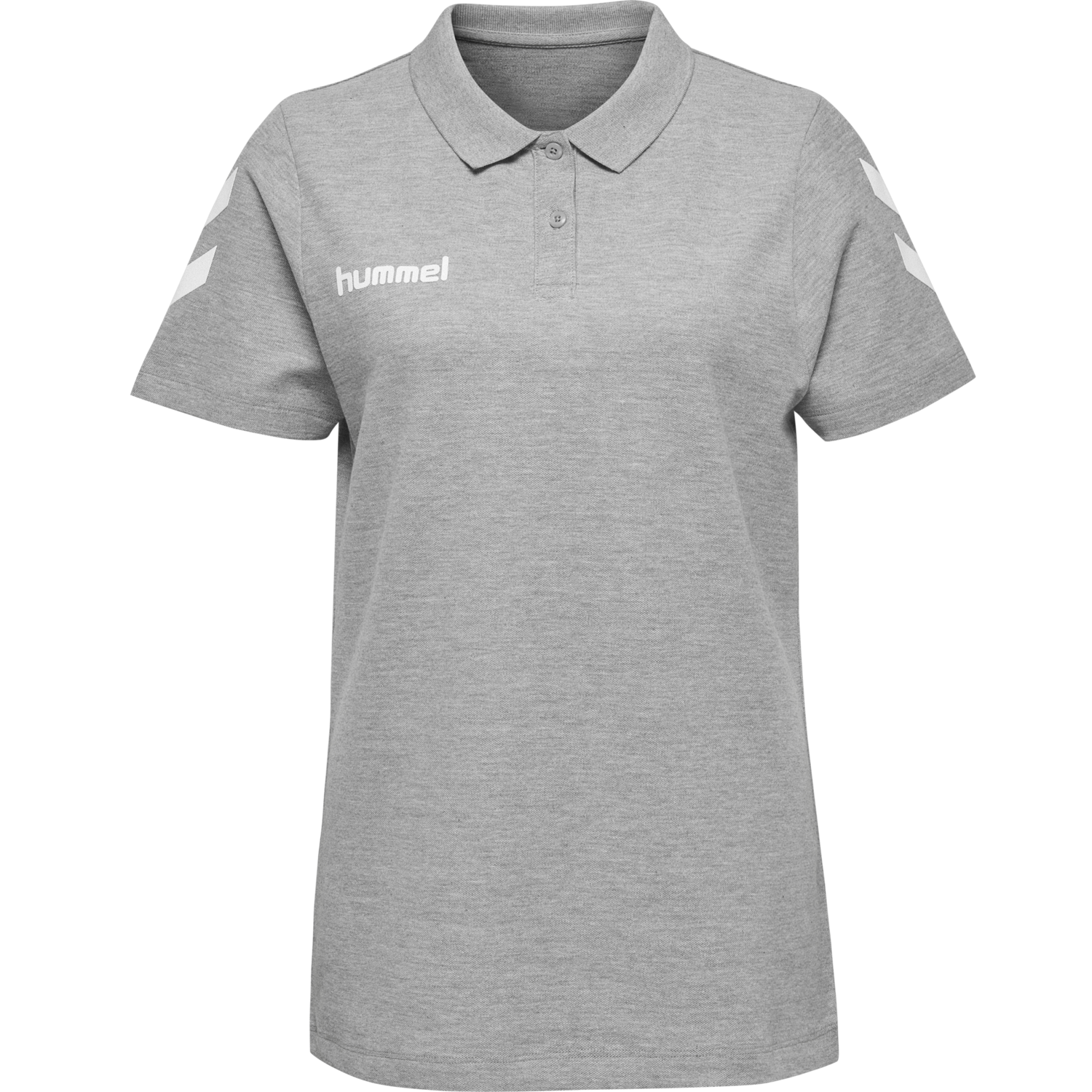 HUMMEL GO COTTON POLO WOMAN, GREY MELANGE, packshot