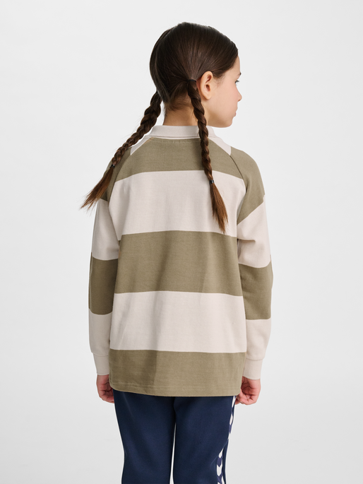 hmlJR LOOSE STRIPED POLO L/S, CORNSTALK, model