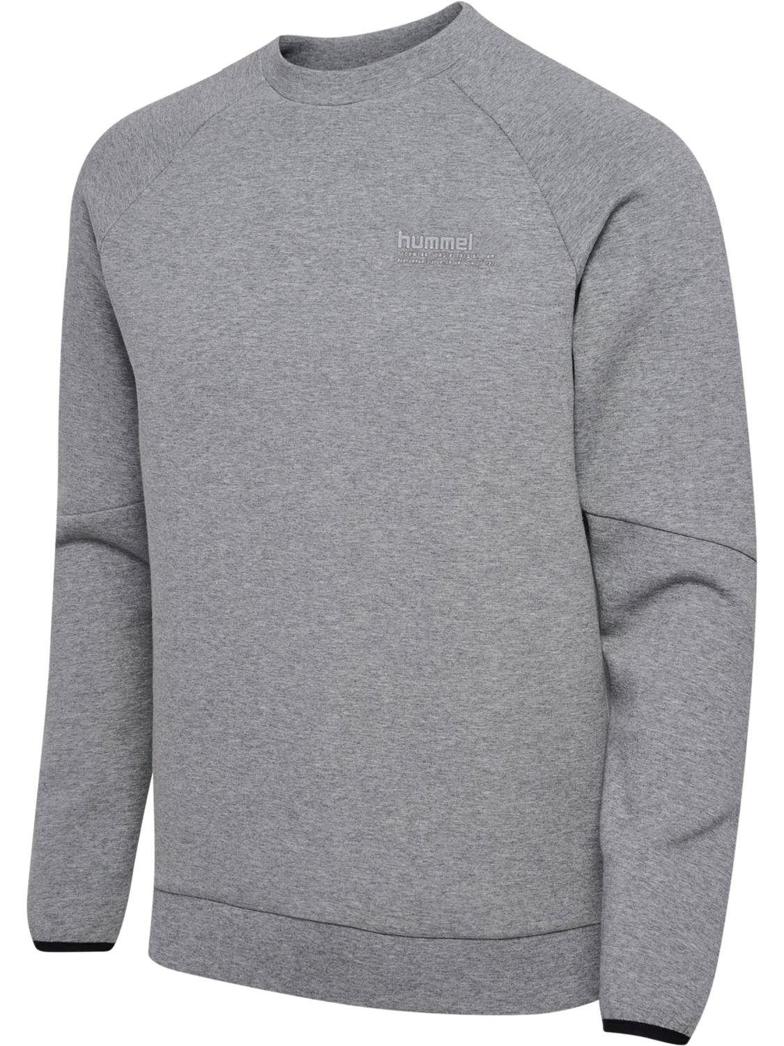hmlTECH FLEECE REGULAR CREW, GREY MELANGE, packshot