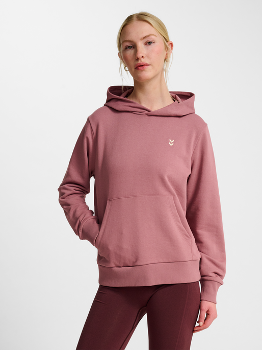 hmlPULSE W SWEAT HOODIE, WISTFUL MAUVE, model