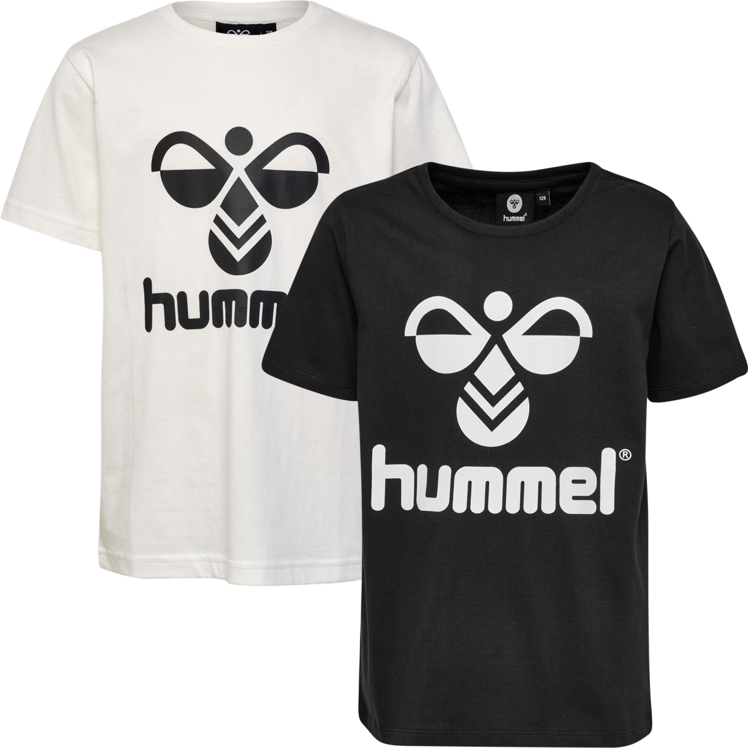 hmlTRES T-SHIRT S/S 2-PK, BLACK/MARSHMALLOW, packshot