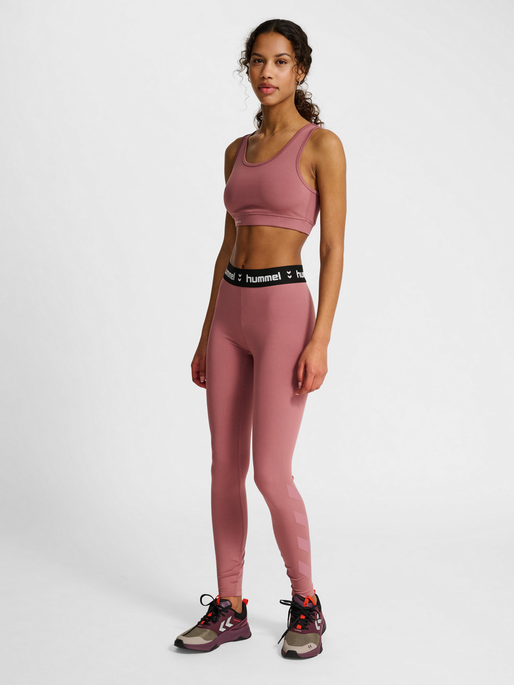 hmlPULSE MID WAIST TIGHTS, WISTFUL MAUVE, model