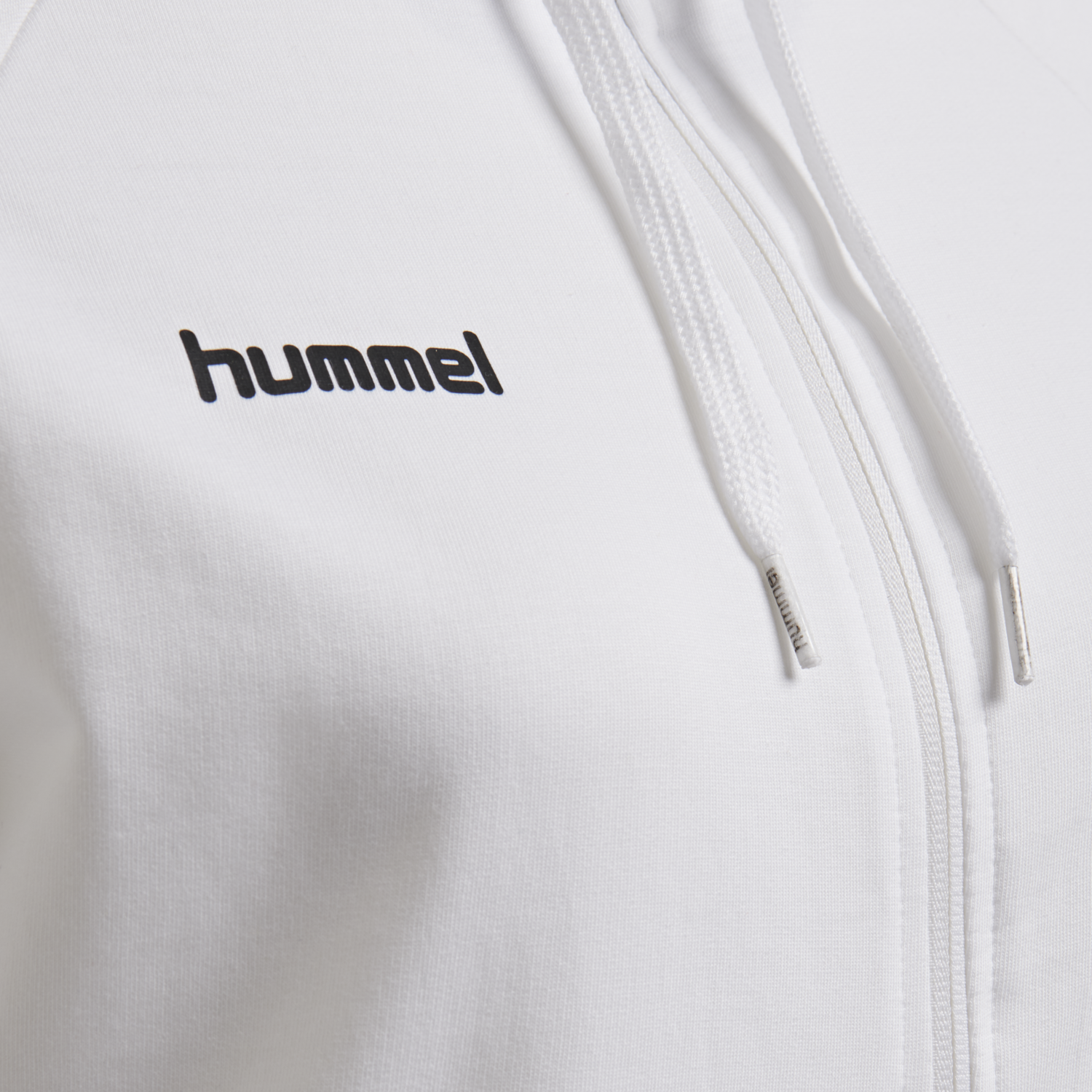 HMLGO COTTON ZIP HOODIE WOMAN, WHITE, packshot