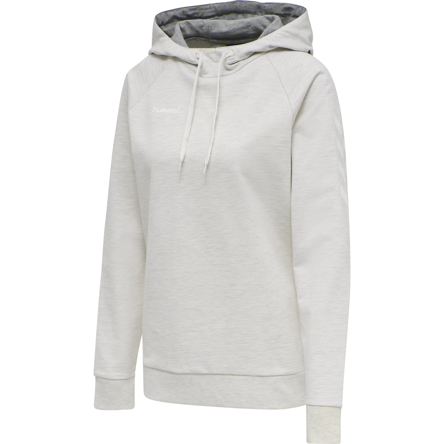 HUMMEL GO COTTON HOODIE WOMAN, EGRET MELANGE, packshot