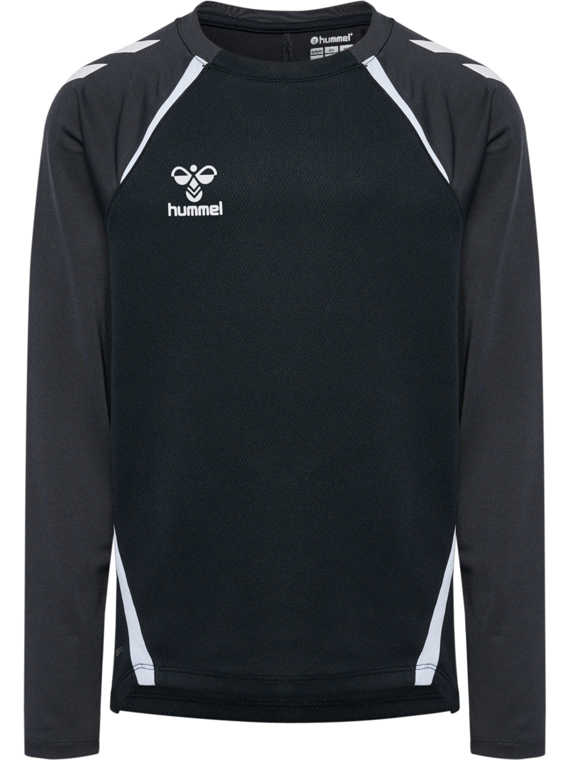 hmlLEAD 2.0 CREW SWEAT KIDS, BLACK/ASPHALT, packshot