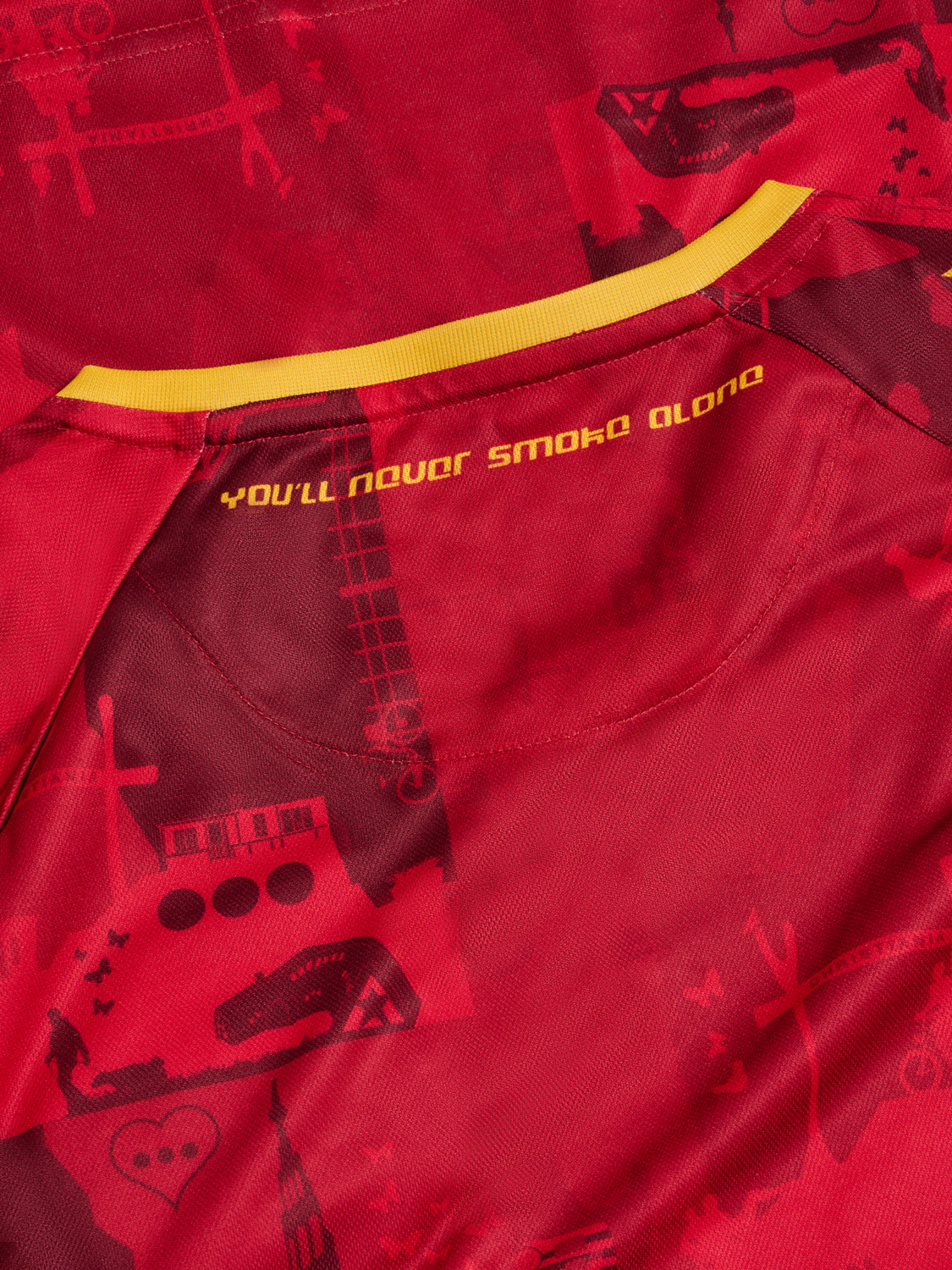 CSC 24/25 HOME JERSEY SS, TRUE RED/SPORTS YELLOW W/SPONS, packshot