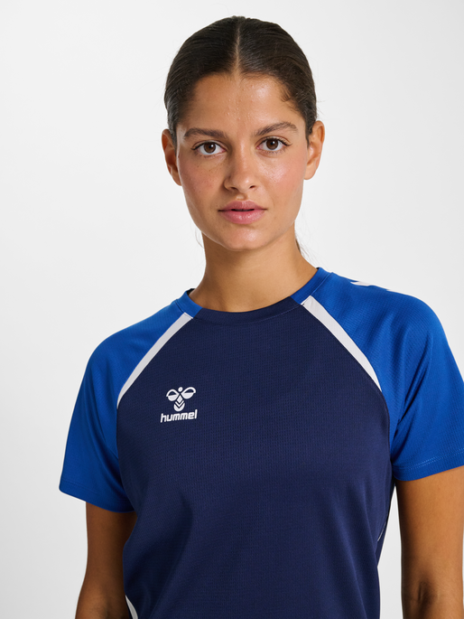 hmlLEAD 2.0 JERSEY S/S WOMAN, MARINE/TRUE BLUE, model