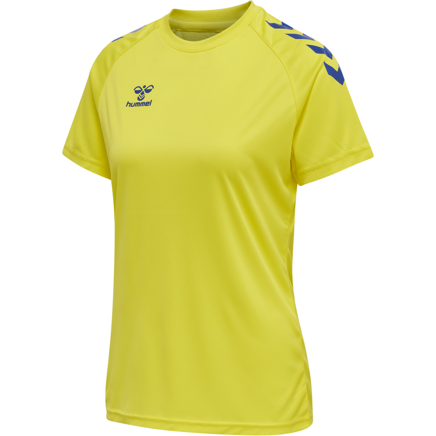 hmlCORE XK CORE POLY TEE  S/S WOMAN, BLAZING YELLOW/TRUE BLUE, packshot