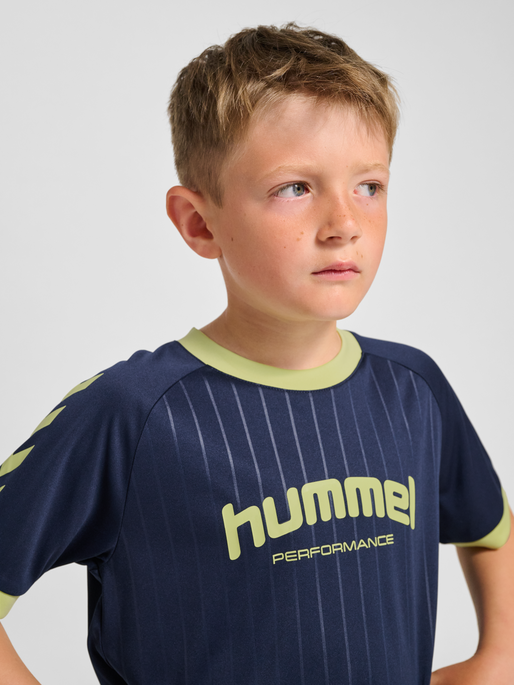 hmlJR GOAL STRIPE SET, DRESS BLUES, model