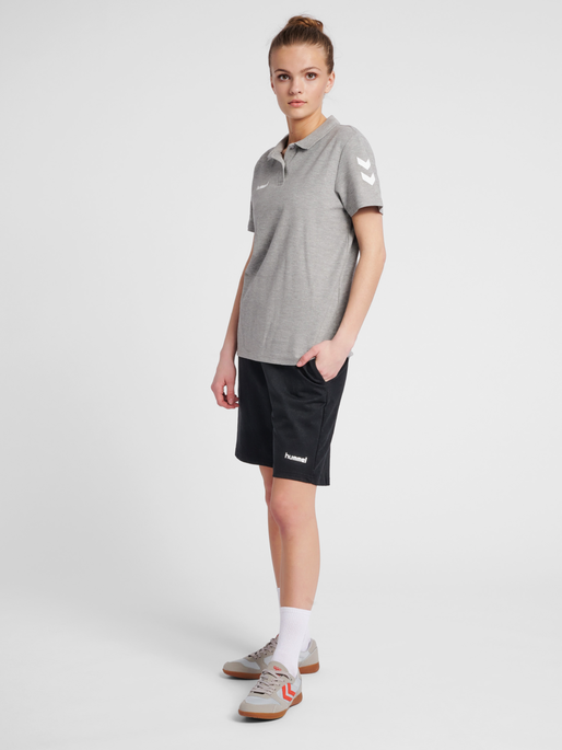 HUMMEL GO COTTON POLO WOMAN, GREY MELANGE, model