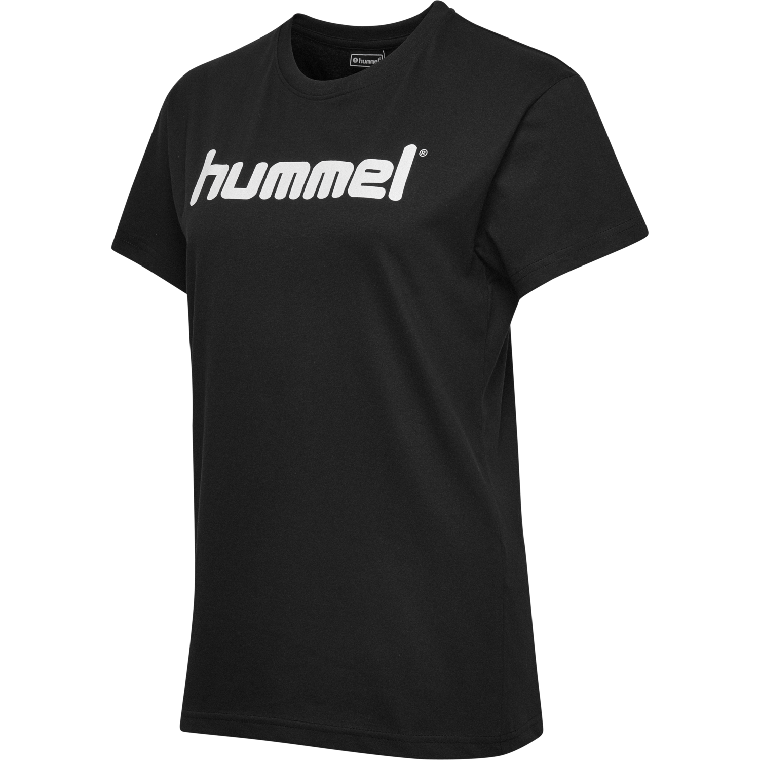 HUMMEL GO COTTON LOGO T-SHIRT WOMAN S/S, BLACK, packshot