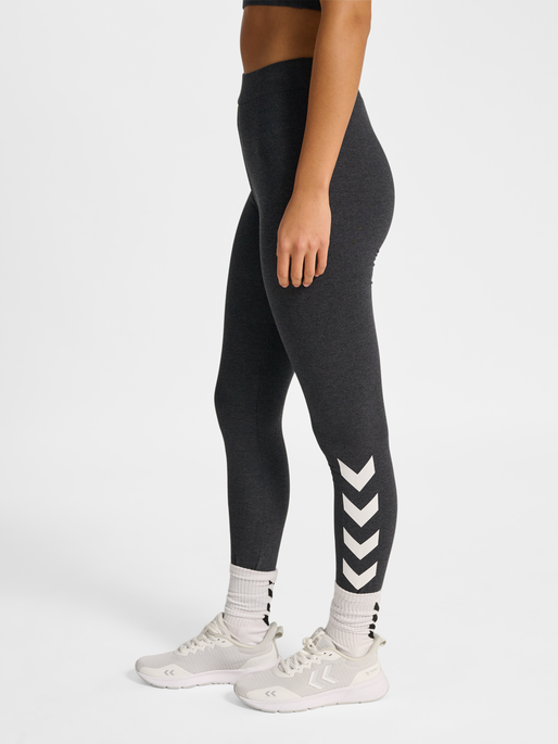hmlPULSE LOGO MW TIGHTS, BLACK MELANGE, model
