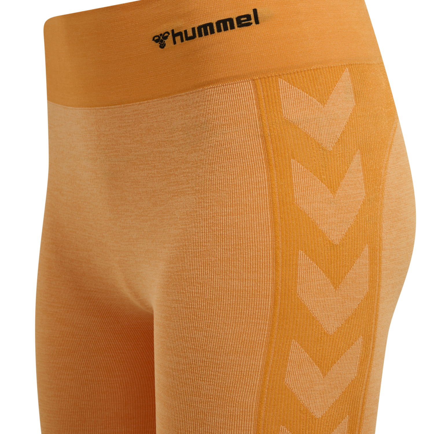 hmlCLEA SEAMLESS MID WAIST TIGHTS, BLAZING ORANGE/CARROT CURL MELANGE, packshot