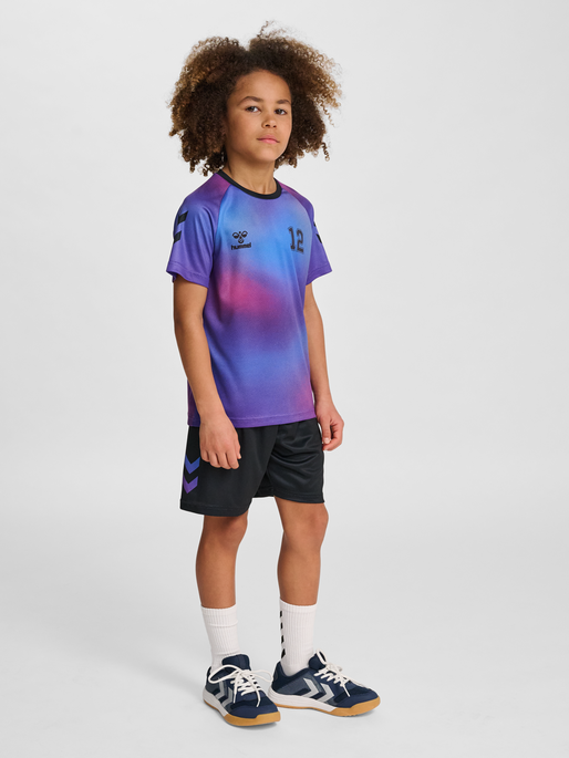 hmlSHIMMER SHORTS, BLACK/CAYENNE, model