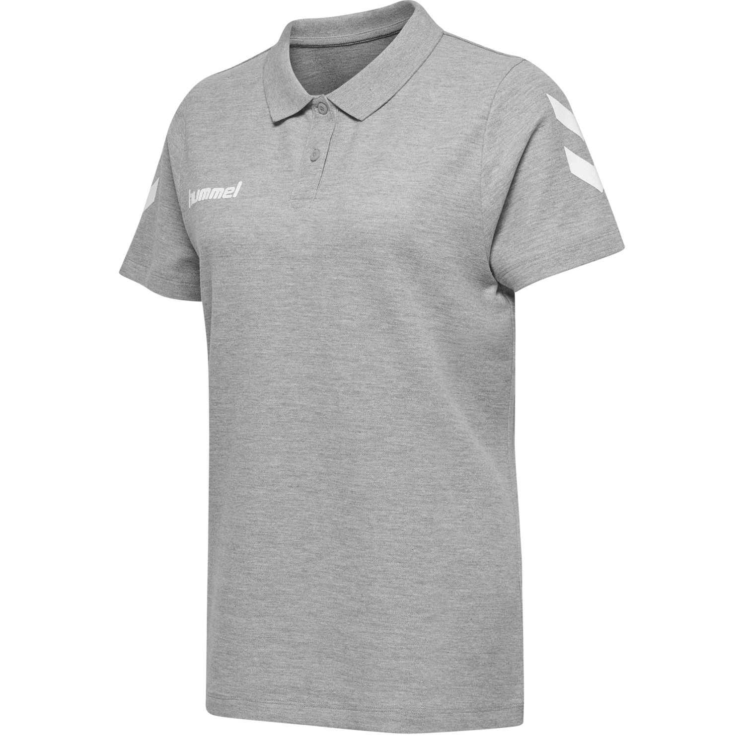 HUMMEL GO COTTON POLO WOMAN, GREY MELANGE, packshot