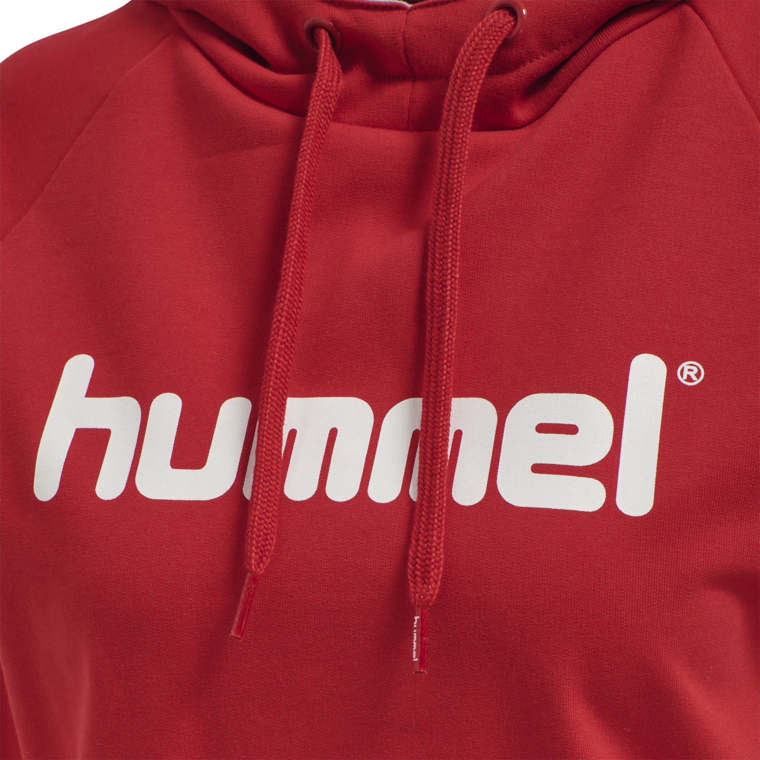 HUMMEL GO COTTON LOGO HOODIE WOMAN, TRUE RED, packshot