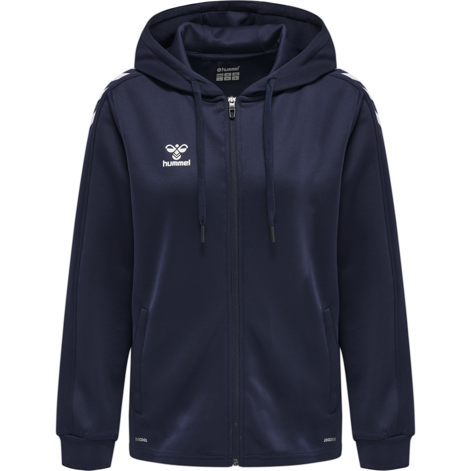 hmlCORE XK POLY ZIP HOOD SWEAT WOMA, MARINE, packshot