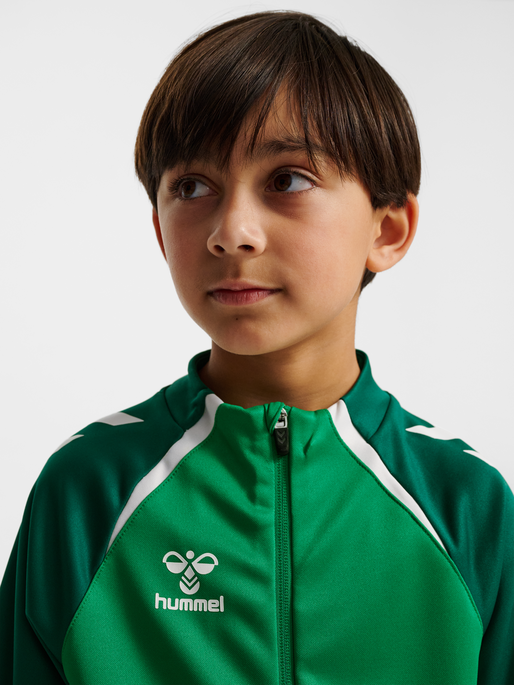 hmlLEAD 2.0 TRACK ZIP JACKET KIDS, JELLY BEAN/EVERGREEN, model
