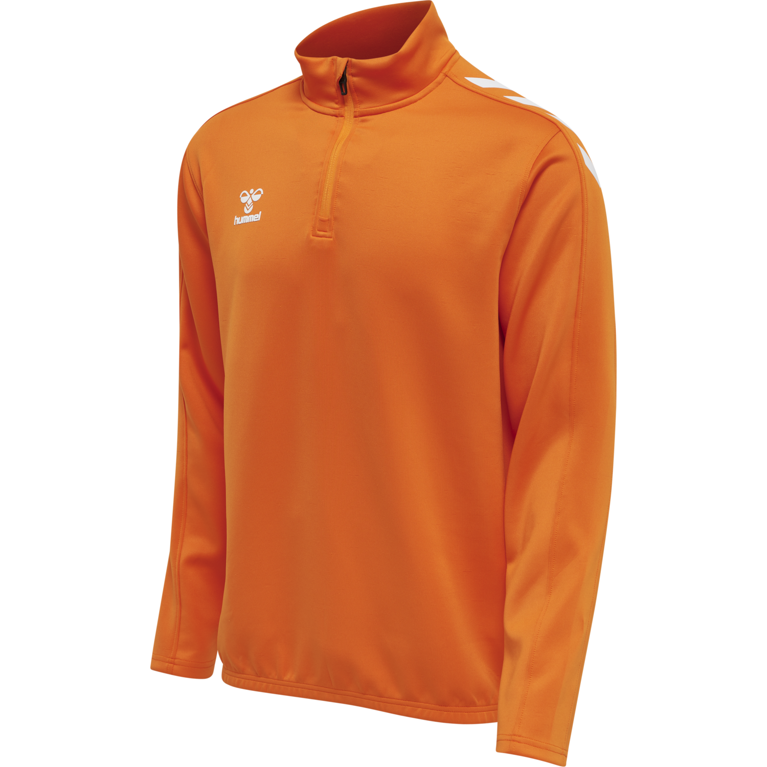 hmlCORE XK HALF ZIP POLY SWEAT, ORANGE TIGER, packshot