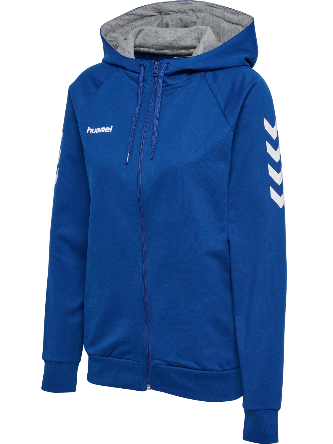 HUMMEL GO COTTON ZIP HOODIE WOMAN, TRUE BLUE, packshot