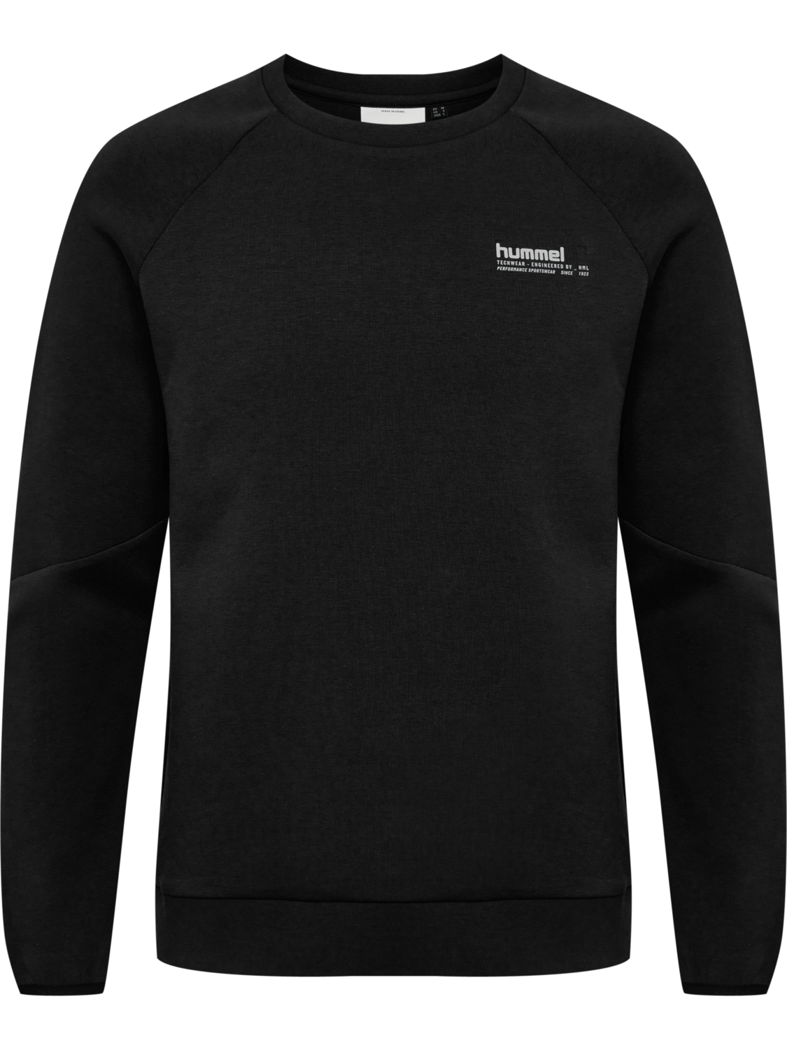 hmlTECH FLEECE REGULAR CREW, BLACK, packshot