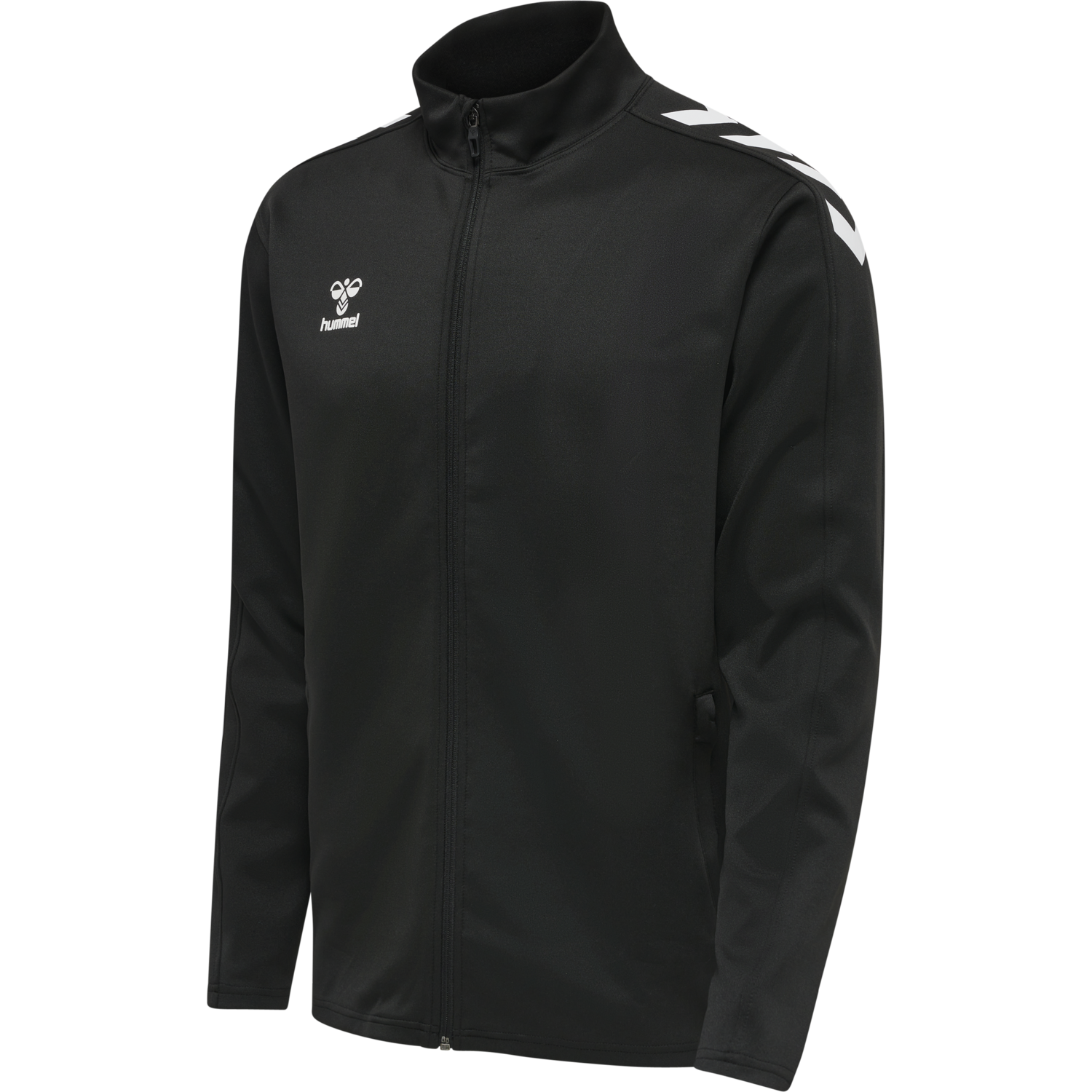 hmlCORE XK POLY ZIP SWEAT, BLACK/BLACK, packshot