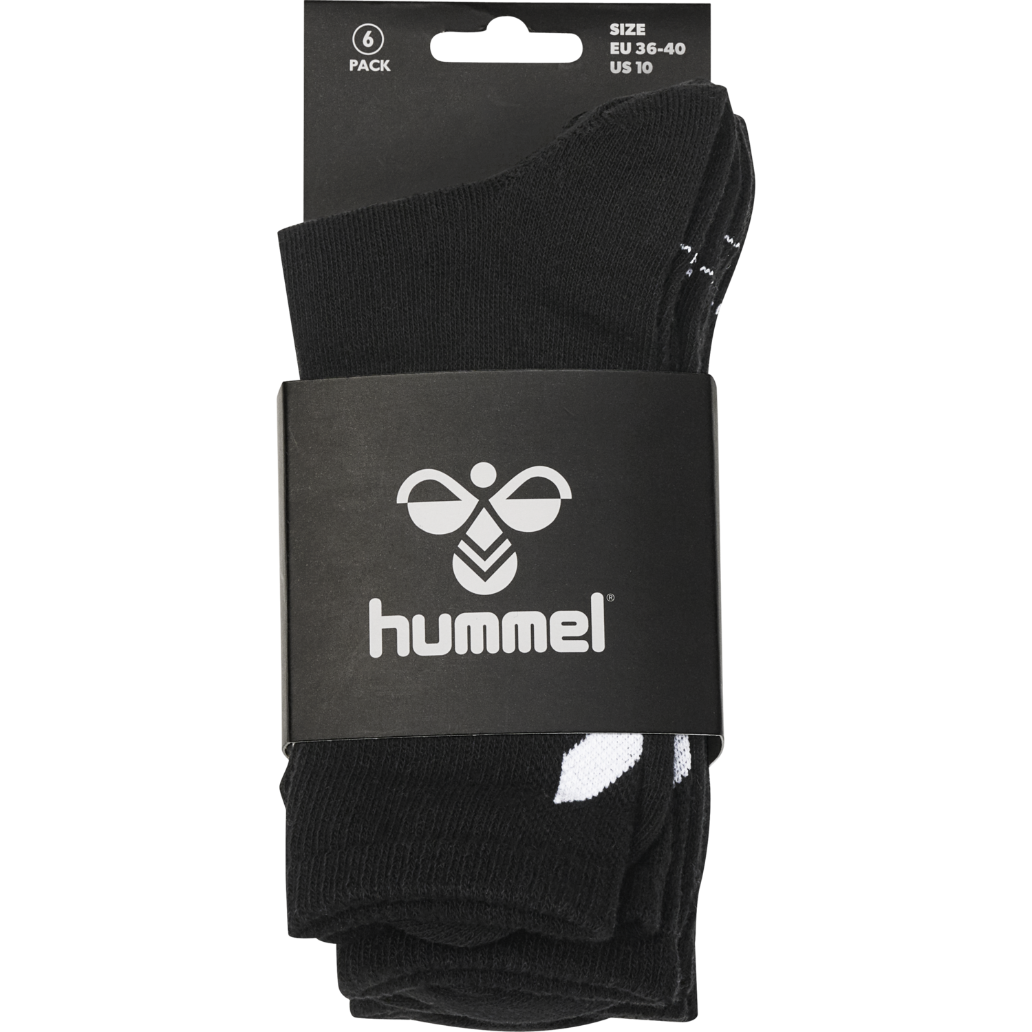 hmlCHEVRON 6-PACK SOCKS, BLACK/BLACK, packshot