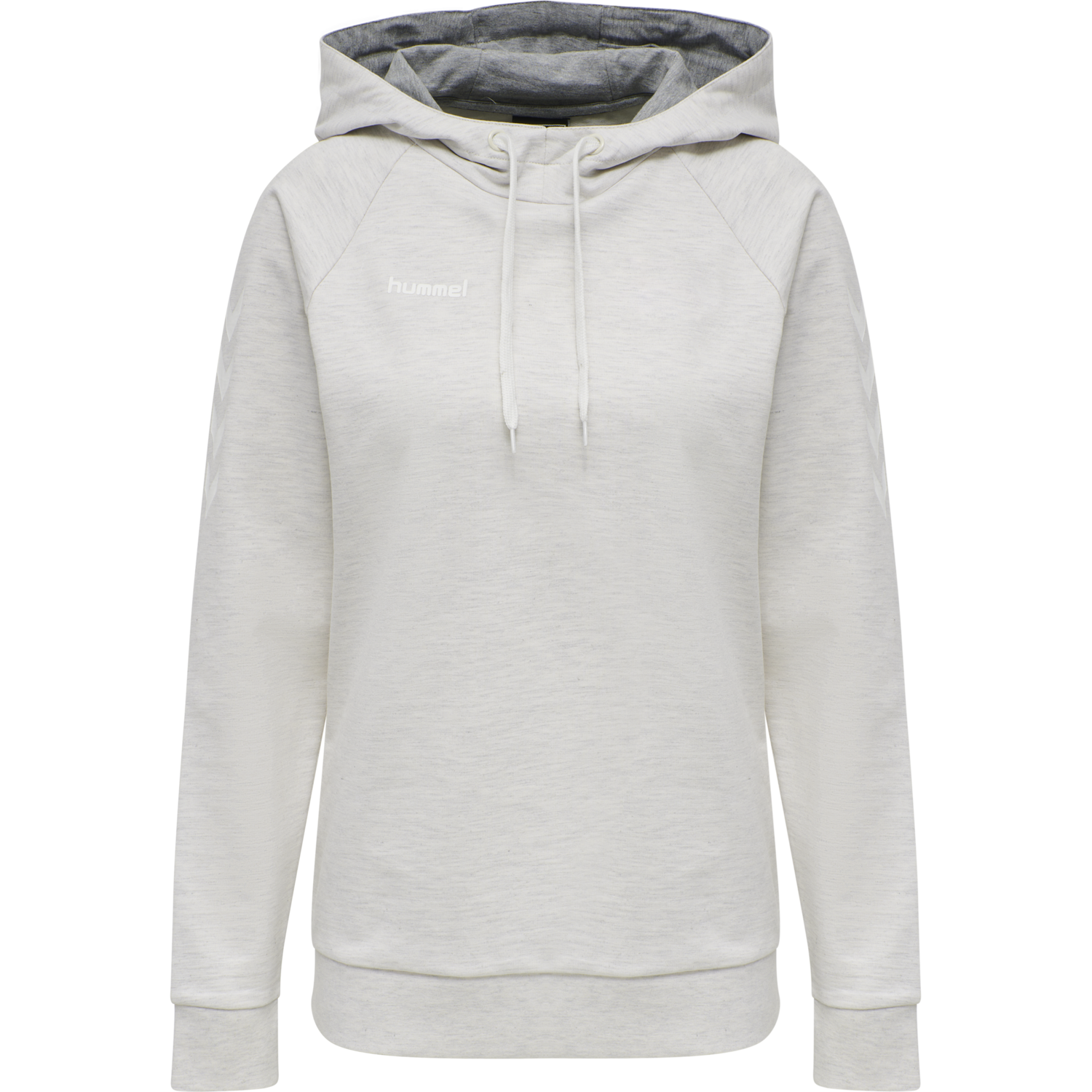 HUMMEL GO COTTON HOODIE WOMAN, EGRET MELANGE, packshot