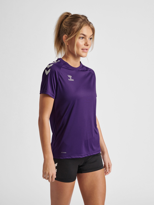 hmlCORE XK CORE POLY TEE  S/S WOMAN, ACAI/WHITE, model